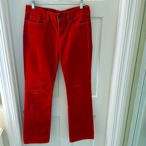 J Crew red corduroy bootcut pants, size 29